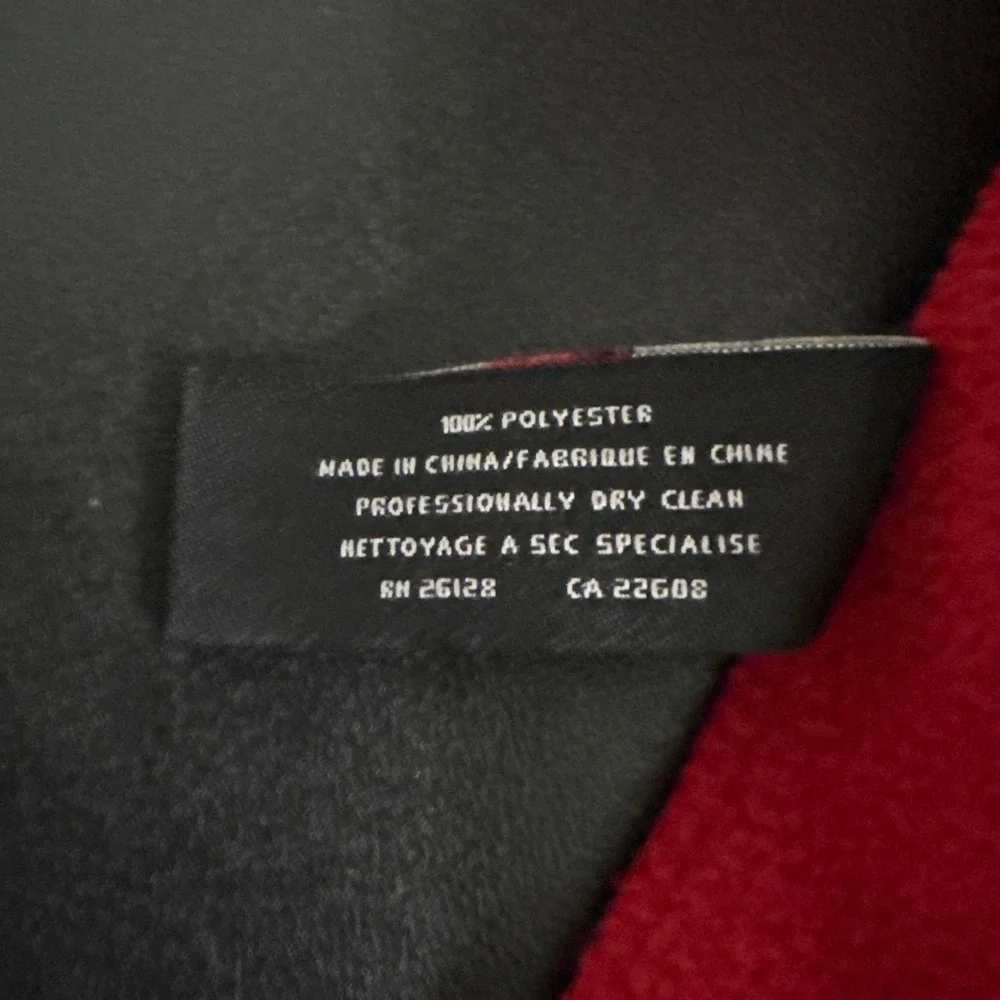 Polo‎ Jeans Company Red Fleece Scarf Embroidered Logo Fringe Winter 80 Inch